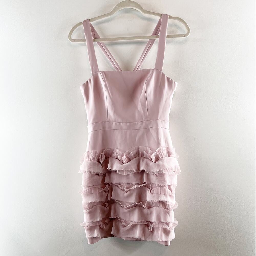 BCBGMaxazria Rebecka Mini Cutout Dress Lavender Purple 4